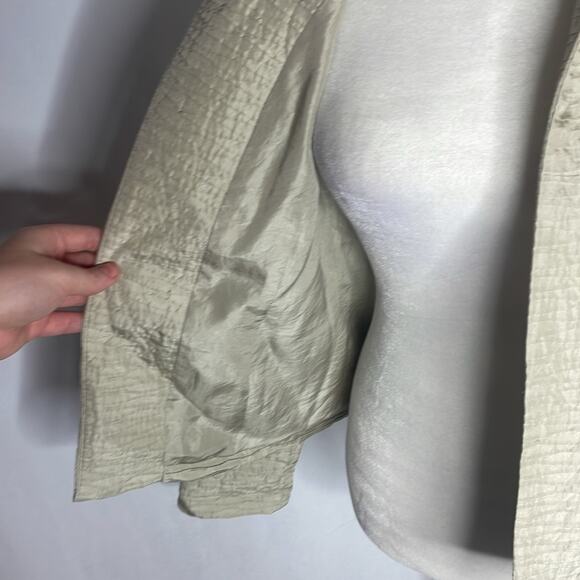 Eileen fisher 100% silk textured blazer - Picture 6 of 11